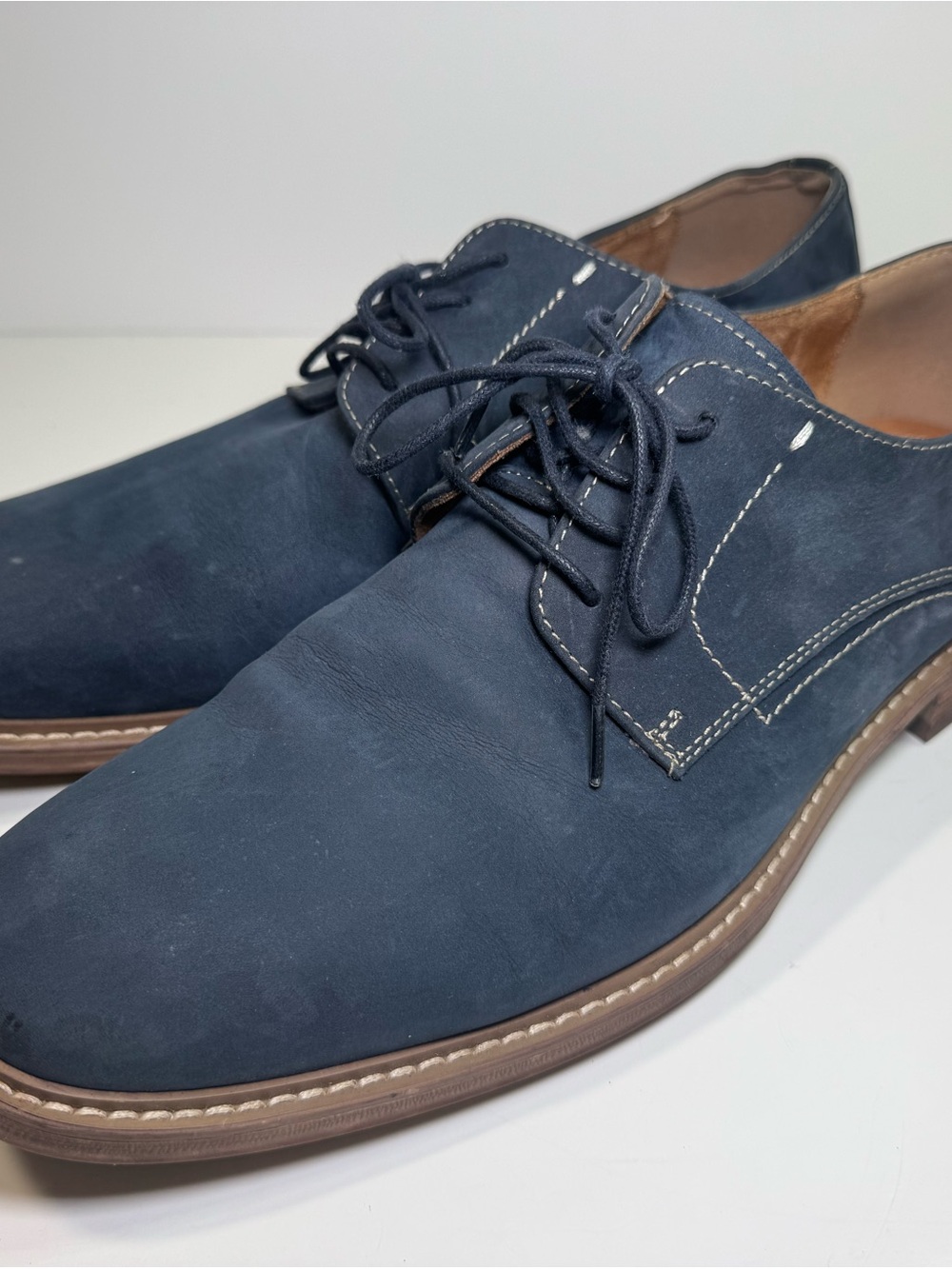 Steve Madden Men's Navy Suede Derby Shoes